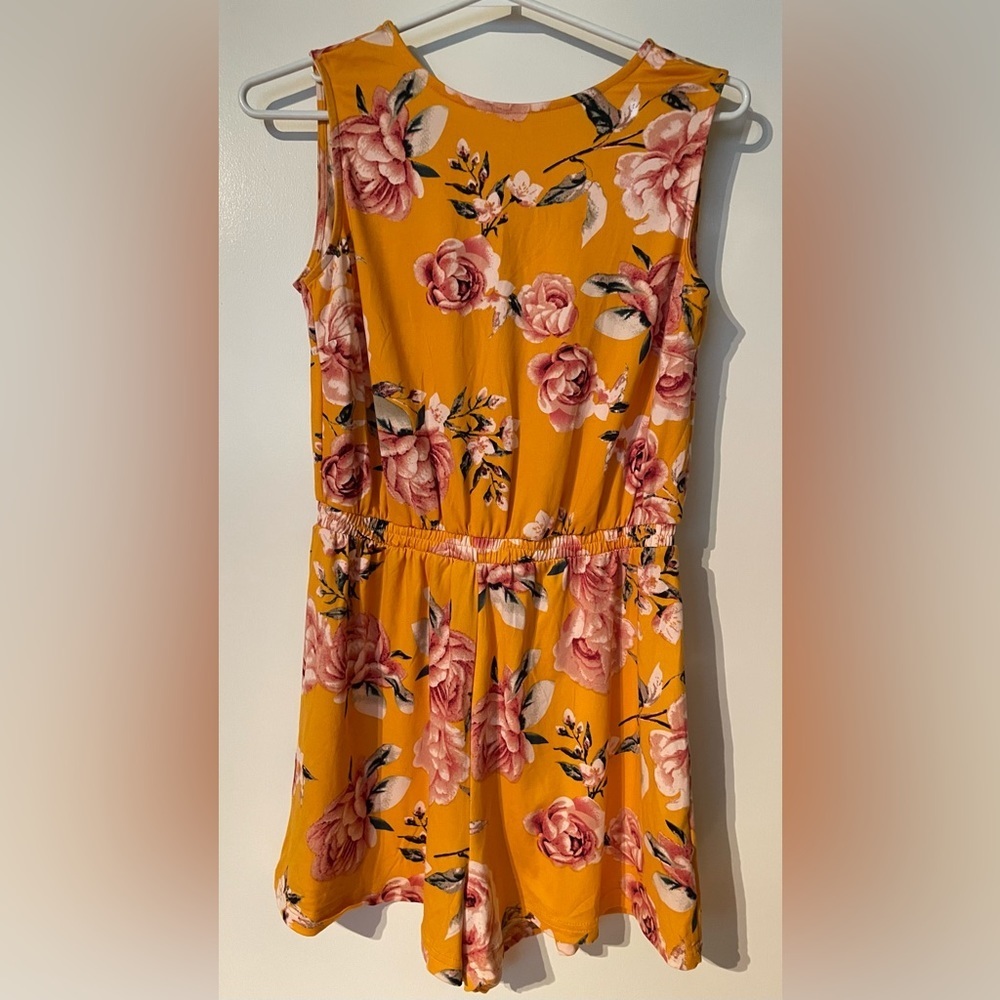 Floral Yellow Jumpsuit Dress